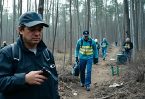 Community members conducting search efforts in South Carolina for missing individuals