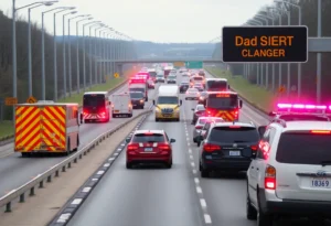 Emergency services respond to a multi-vehicle crash on I-83