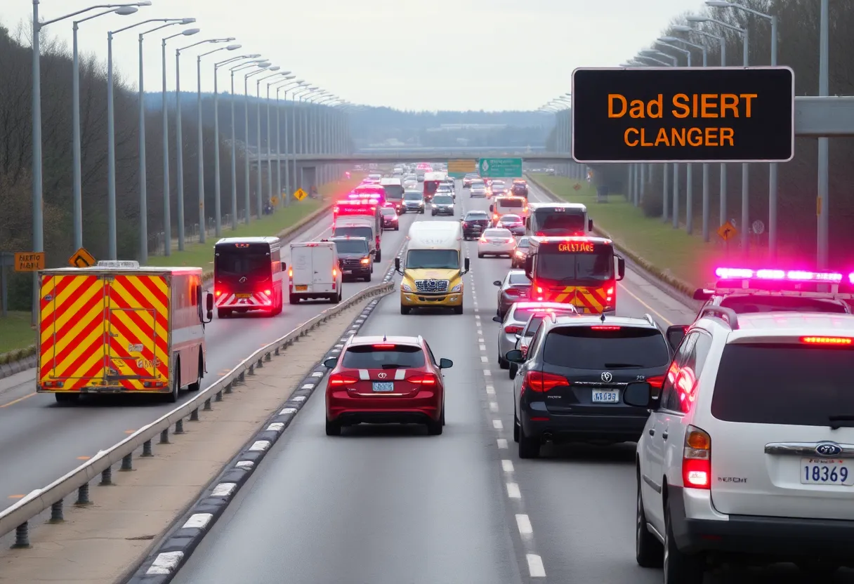 Emergency services respond to a multi-vehicle crash on I-83