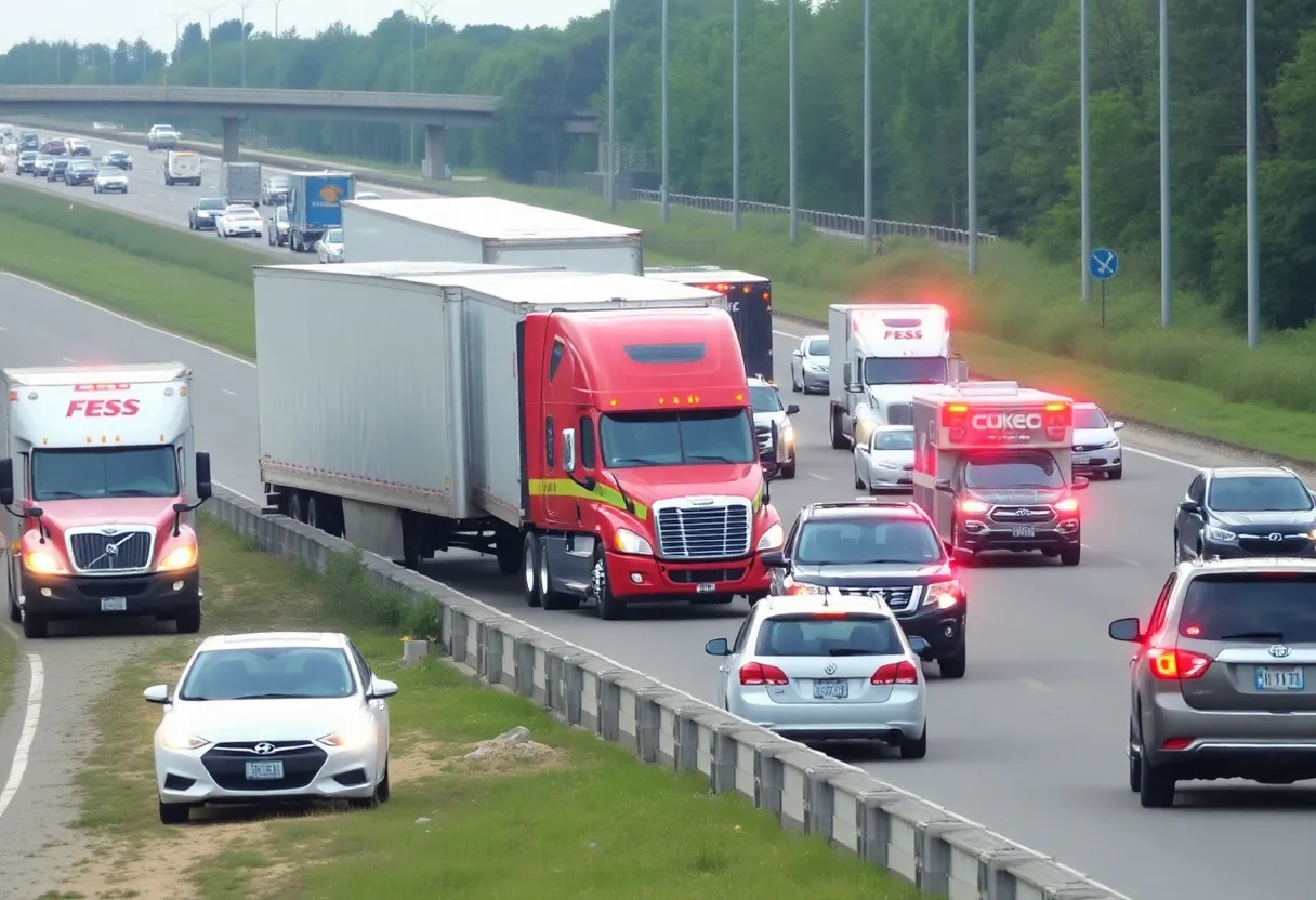 Emergency response to a multi-vehicle crash on Interstate 83