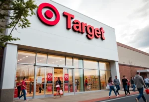 Exterior view of the new Target store in Indian Land with shoppers
