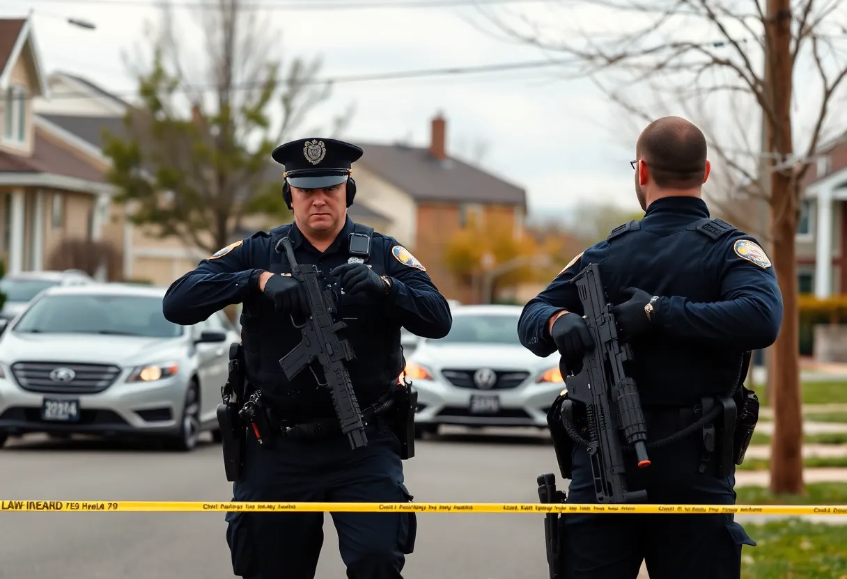 Law enforcement officers responding to a shooting incident