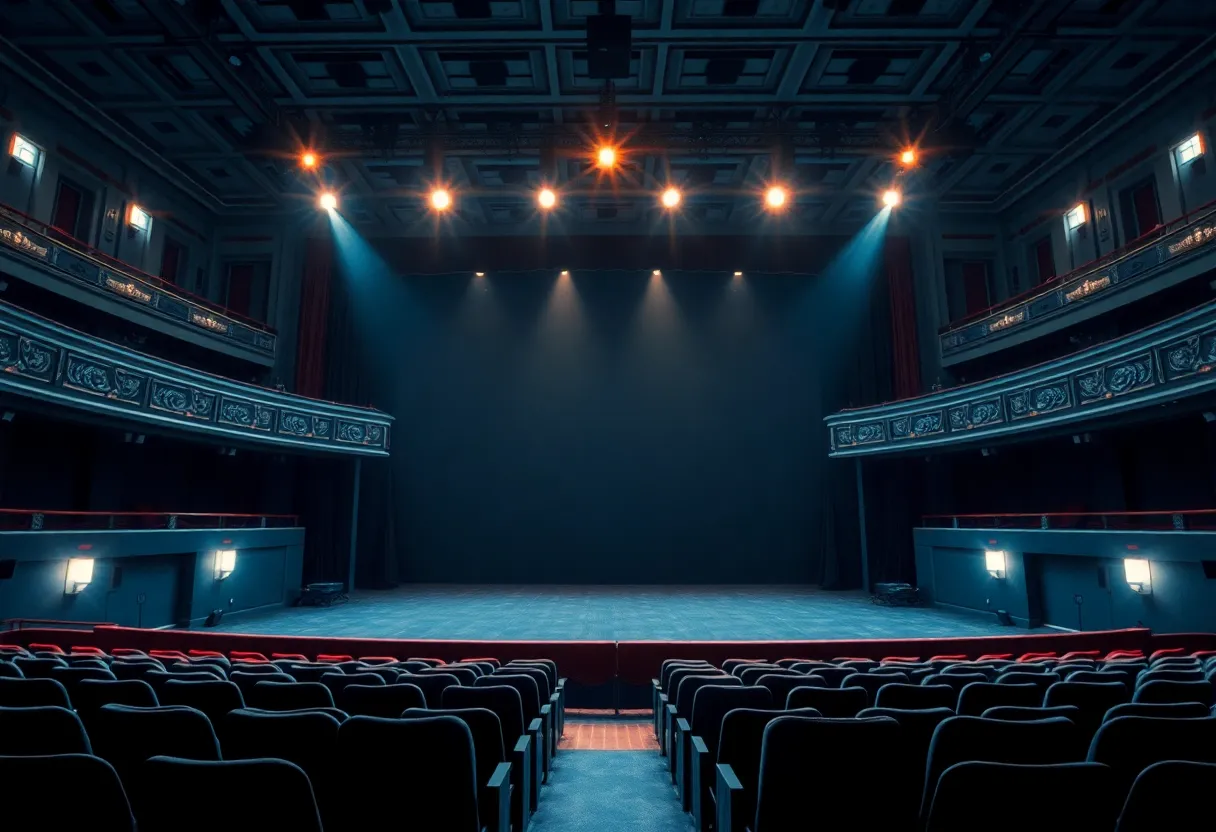 Empty opera stage symbolizing uncertainty in the arts