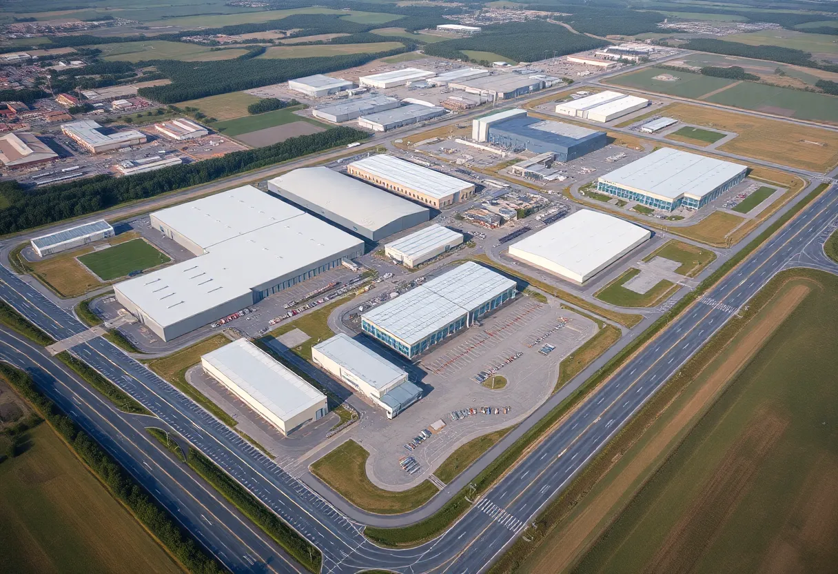 Aerial view of Palmetto Research Park under development