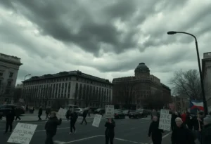 A symbolic representation of political unrest in America.