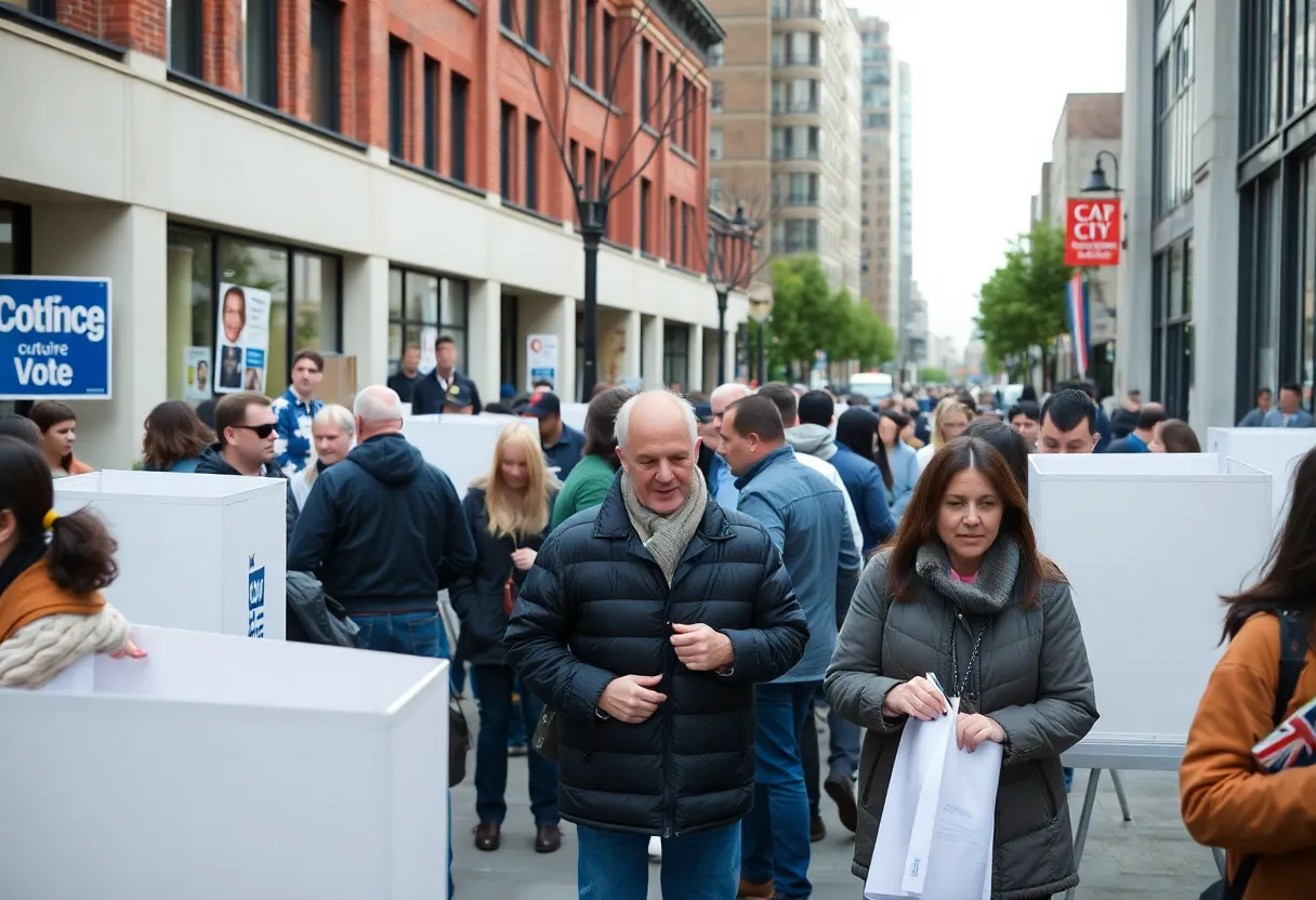 Residents participating in Rock Hill City Council election activities.