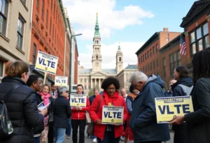 Community members engaging in voting for Rock Hill City Council election.