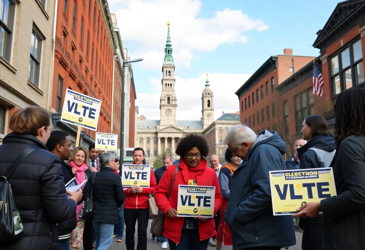 Community members engaging in voting for Rock Hill City Council election.