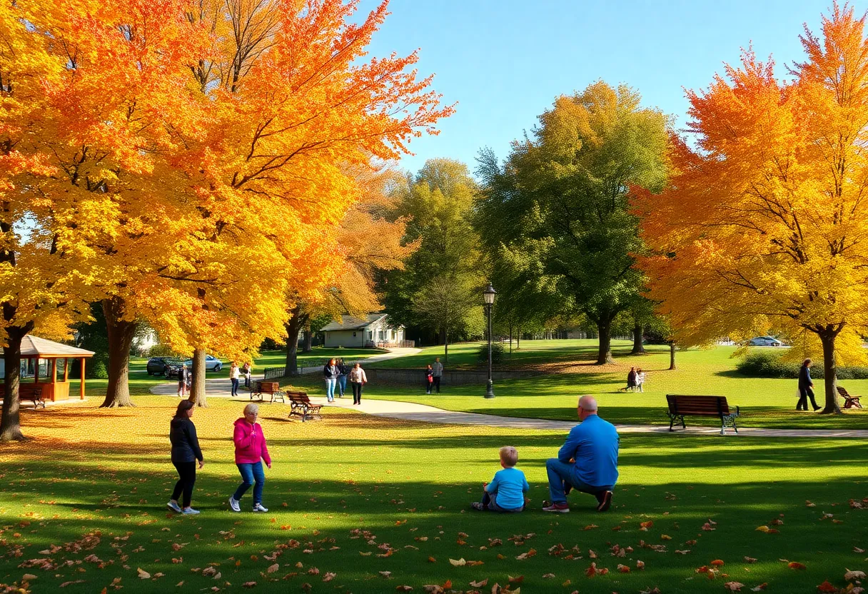 Families enjoying a sunny autumn day in Rock Hill, SC