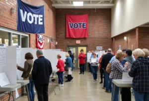 Voters at a polling station in Rock Hill