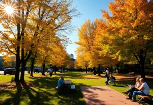 People enjoying a warm October day in Rock Hill, SC