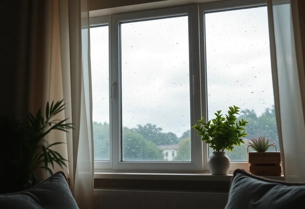 Indoor view on a rainy day in Rock Hill, South Carolina