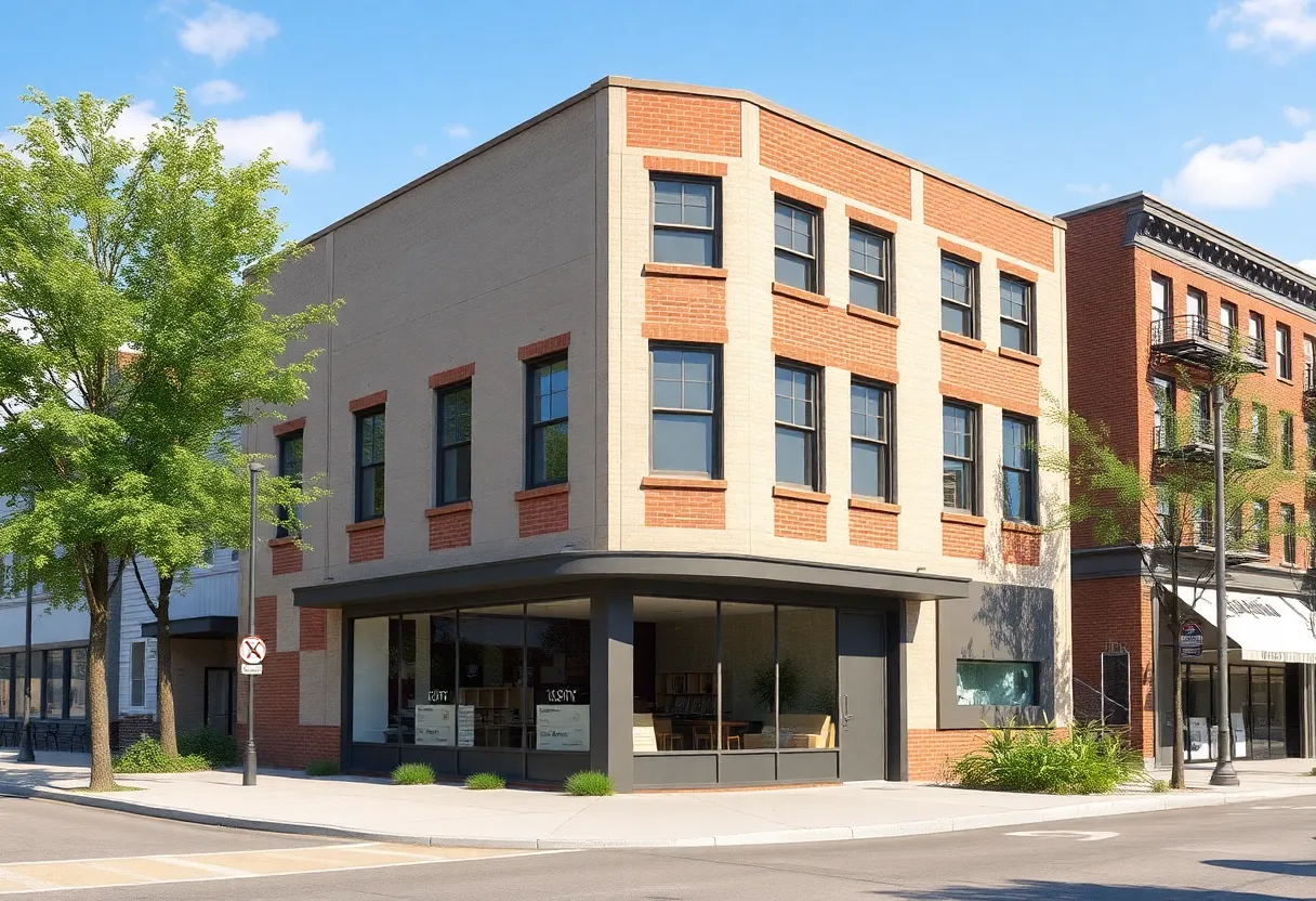 Conceptual image of a redeveloped storefront in Rock Hill