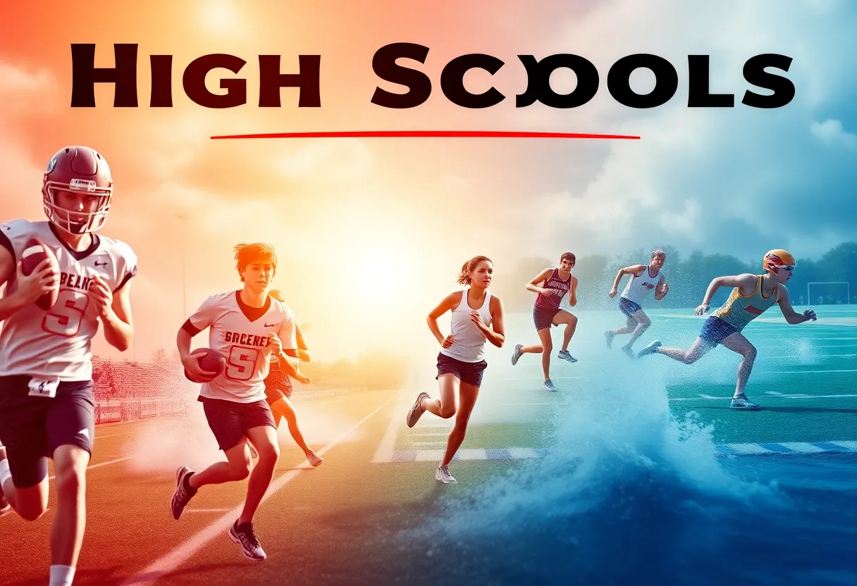 Athletes from Rock Hill High Schools competing in various sports