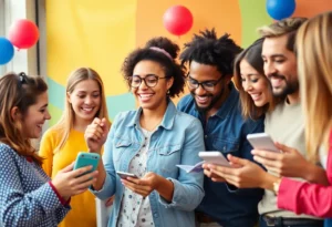 Participants enjoying a social media contest, sharing their entries.