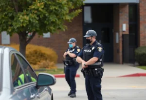 Emergency lockdown at South Pointe High School with police presence.