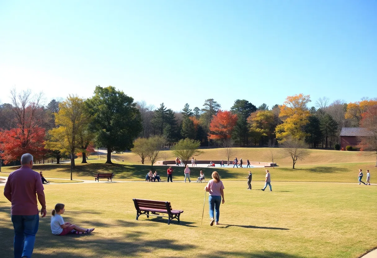 Families enjoying a sunny day in a park in Rock Hill, SC