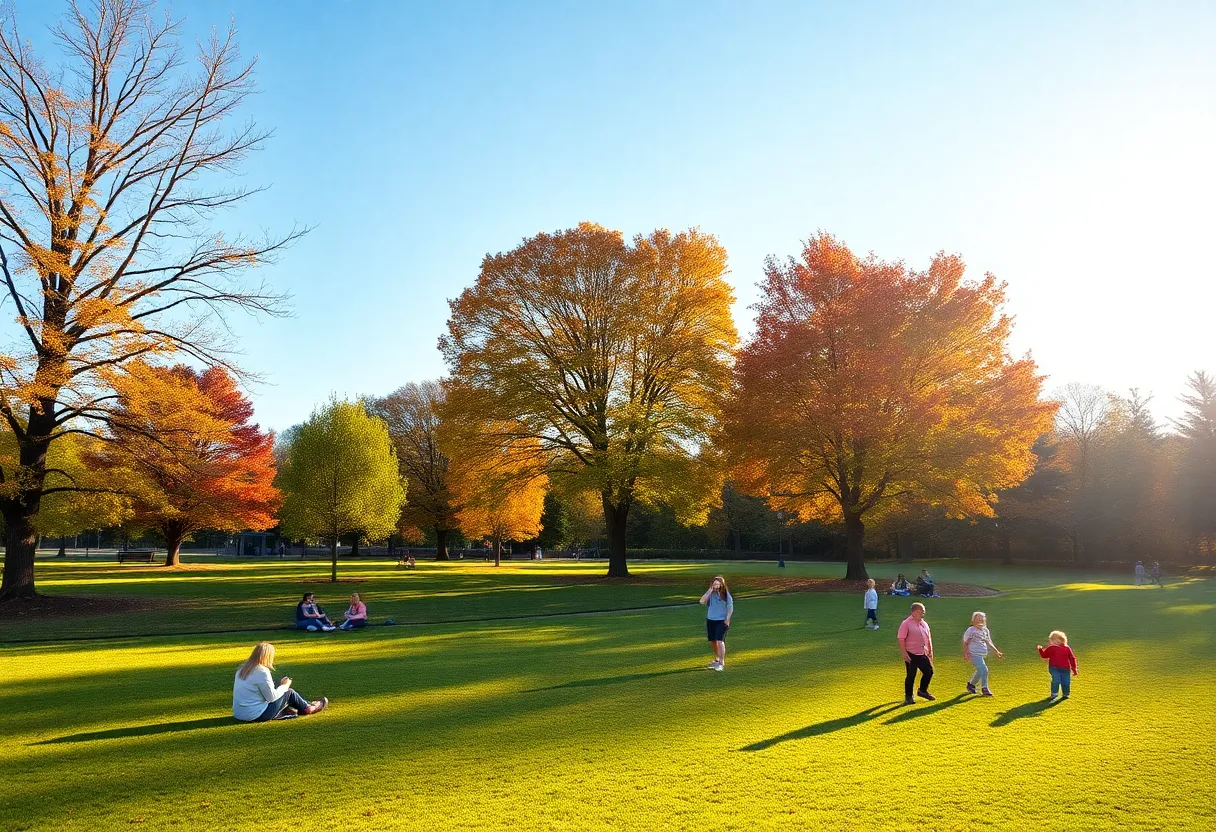 Families enjoying a sunny day at the park in Rock Hill, SC