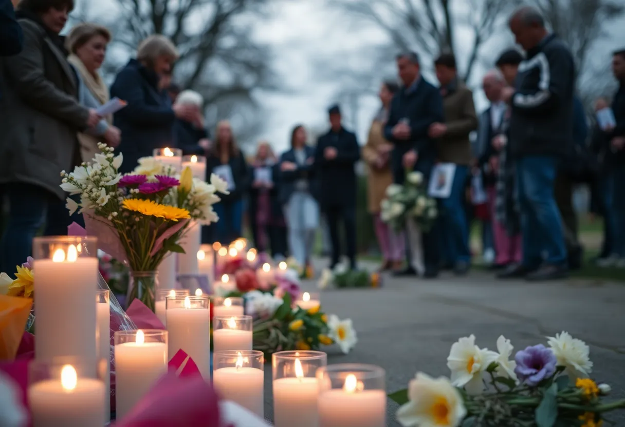 Community holding a vigil for missing persons in South Carolina.