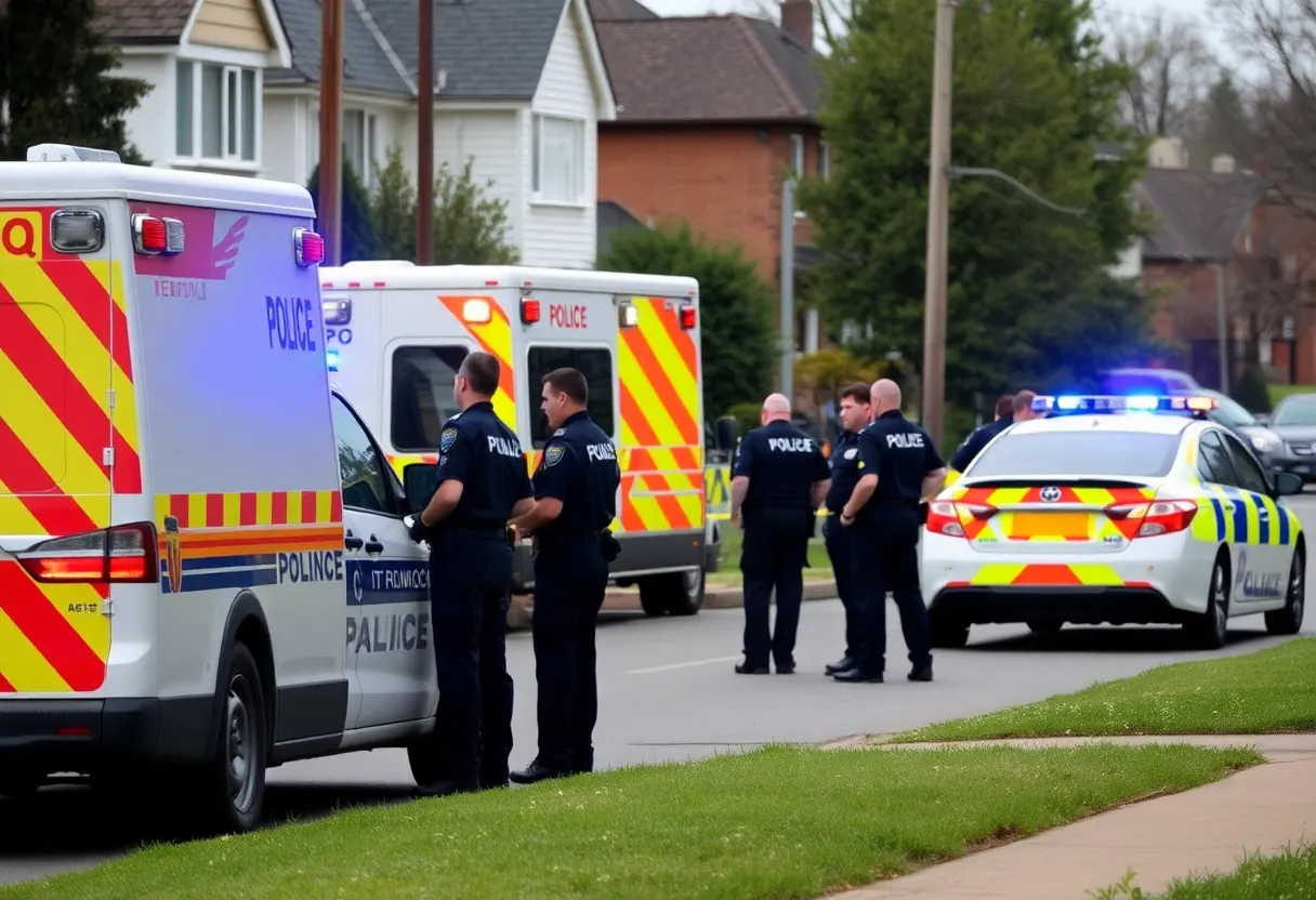 Emergency services responding to double homicide scene.