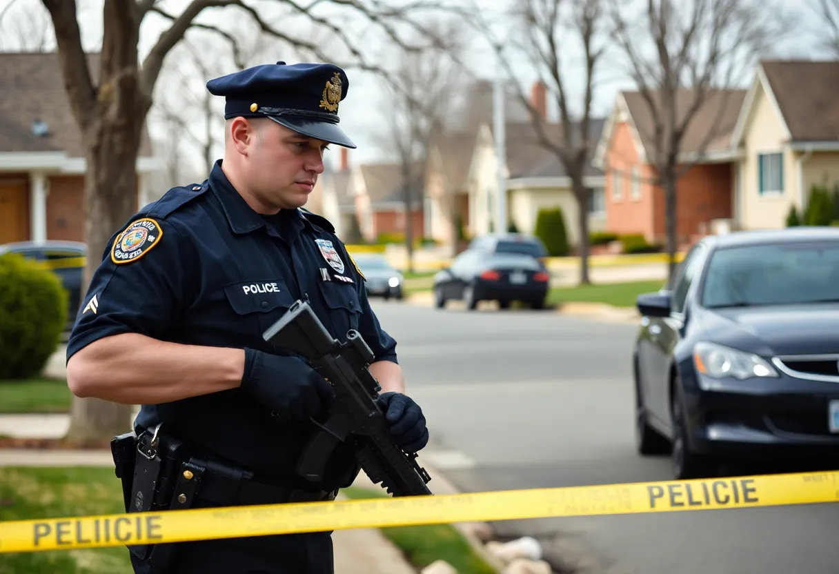 Police conducting a search in a Yadkin County neighborhood