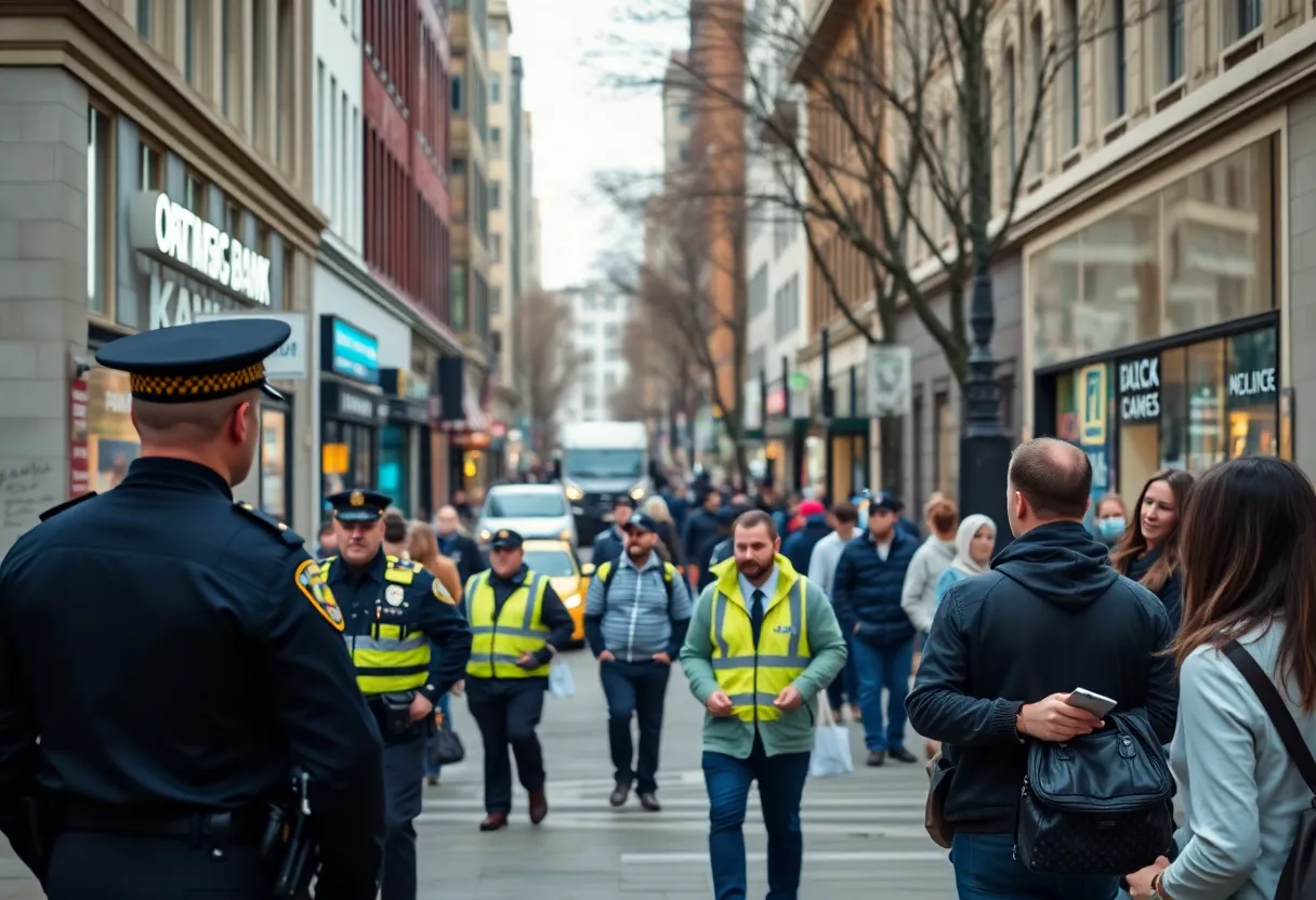 Police presence outside a bank in York, South Carolina after robbery