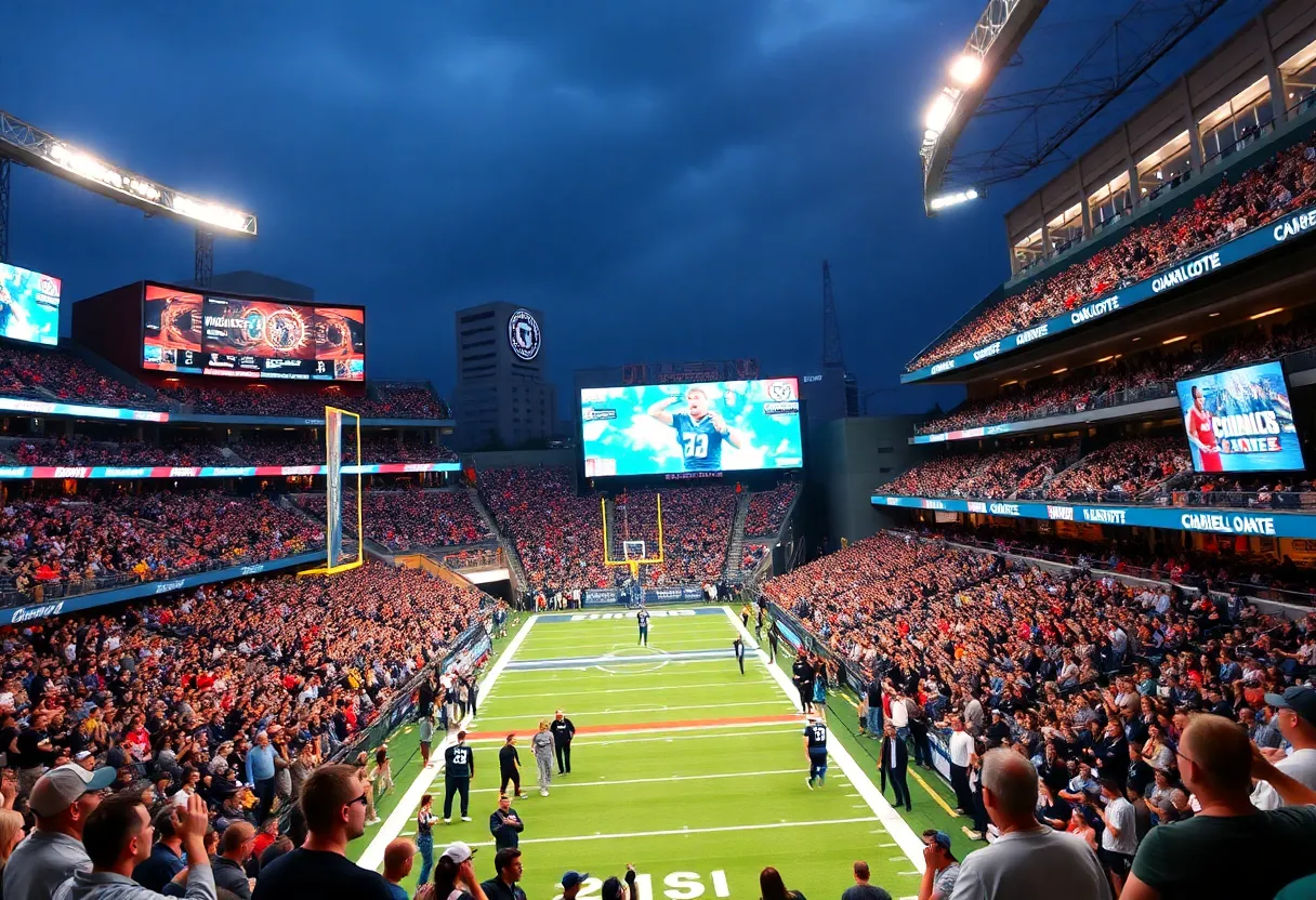 Crowd enjoying sporting events in Charlotte