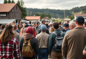 Volunteers searching for a missing girl in Highland, Wisconsin.