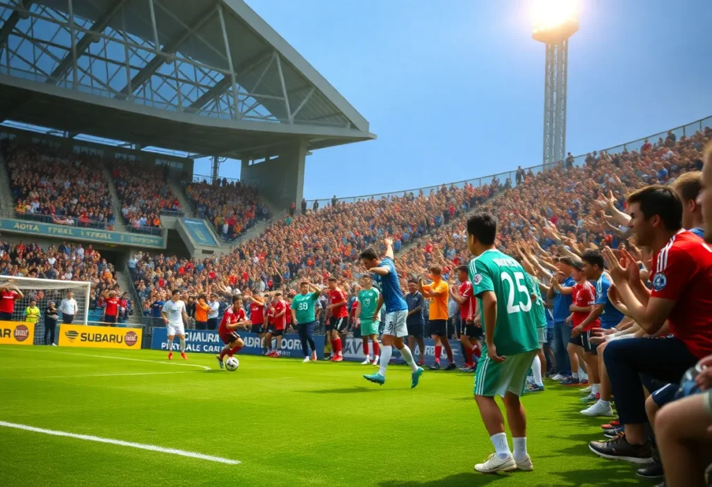 Intense soccer match between NYCFC and Philadelphia Union at Subaru Park