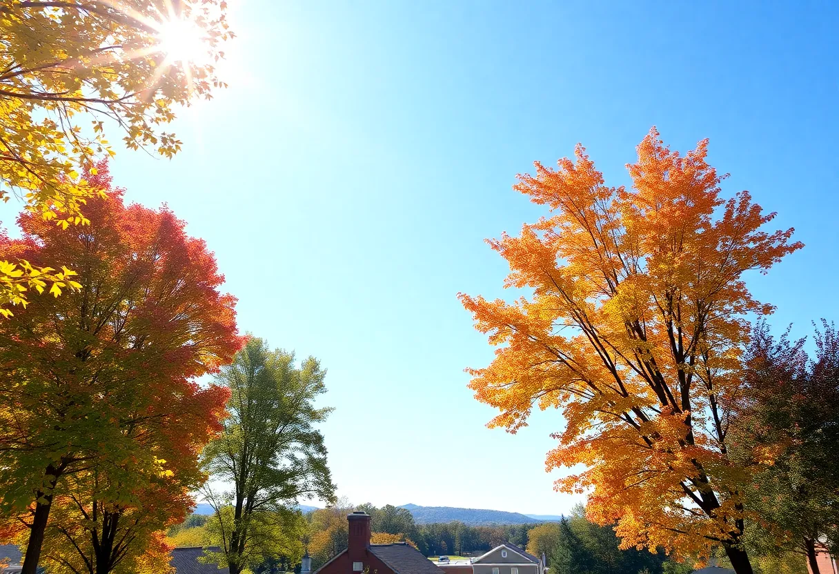 Bright and sunny autumn day in Rock Hill, SC