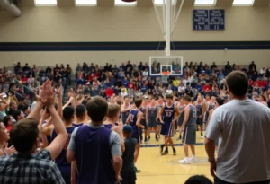 Rock Hill Bearcats compete against Spartanburg Vikings in a high school basketball game.