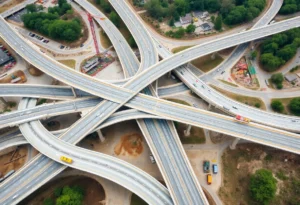 Construction of the Rock Hill interchange upgrade on Interstate 77