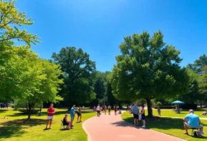 People enjoying a sunny day in Rock Hill, South Carolina.