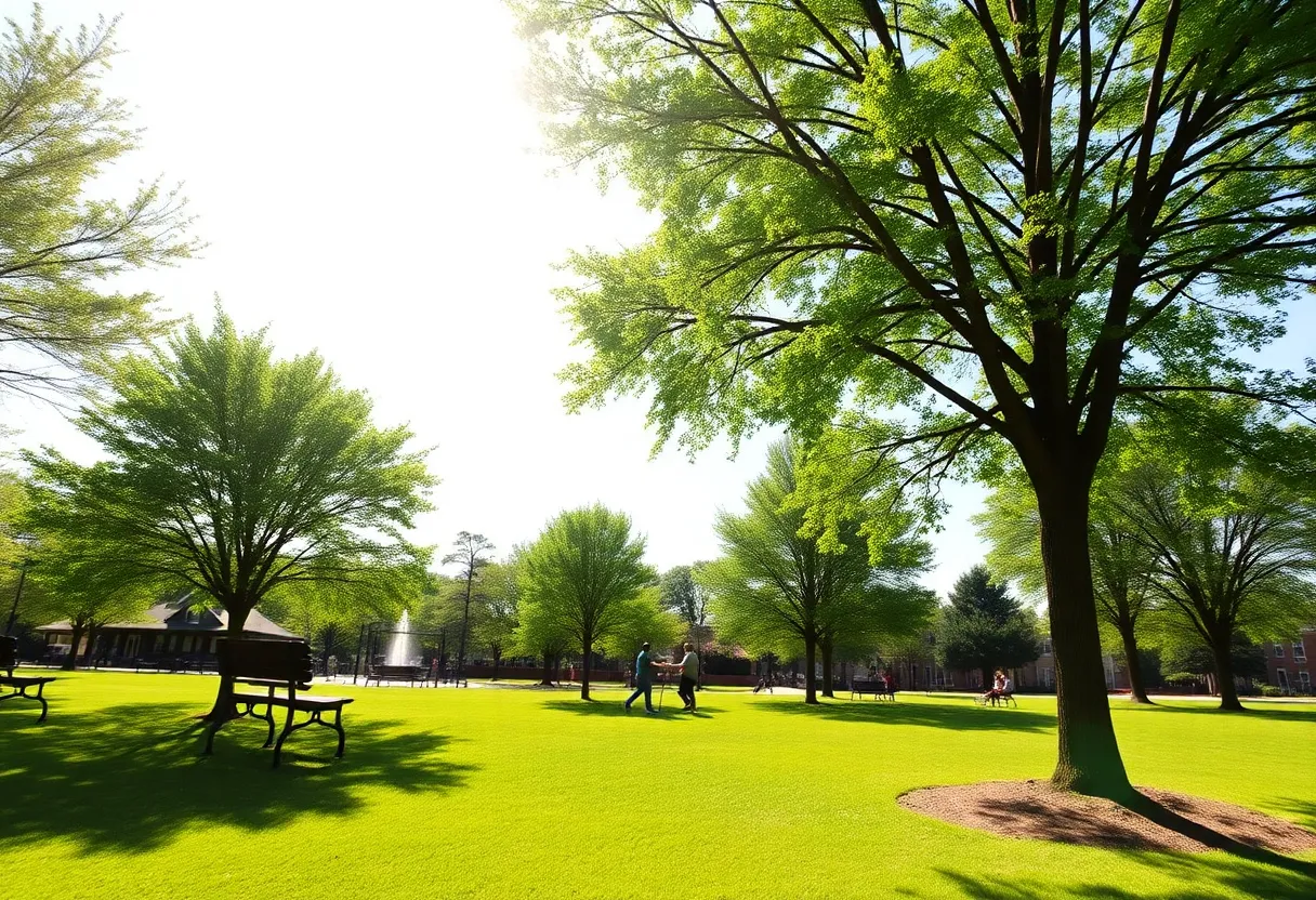 Families enjoying a sunny day in Rock Hill SC park