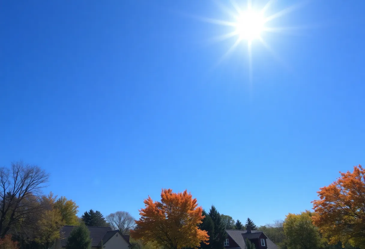 Clear skies over Rock Hill, SC, on a beautiful autumn day.