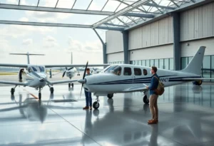 Students training for flight at Winthrop University's new aviation program
