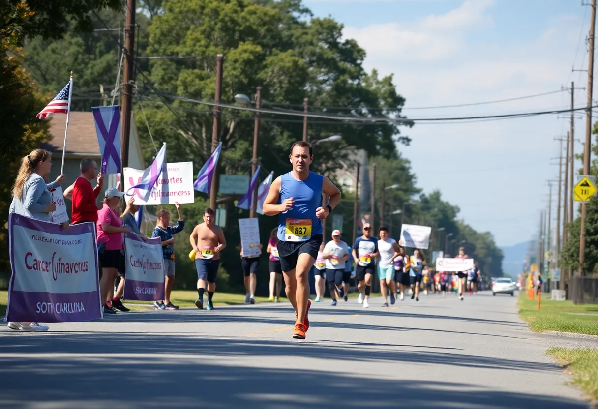 A runner on a 200-mile journey through South Carolina to support cancer families.