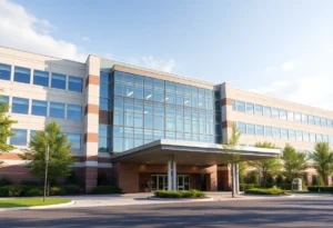 Rendering of Atrium Health's new hospital campus in Fort Mill