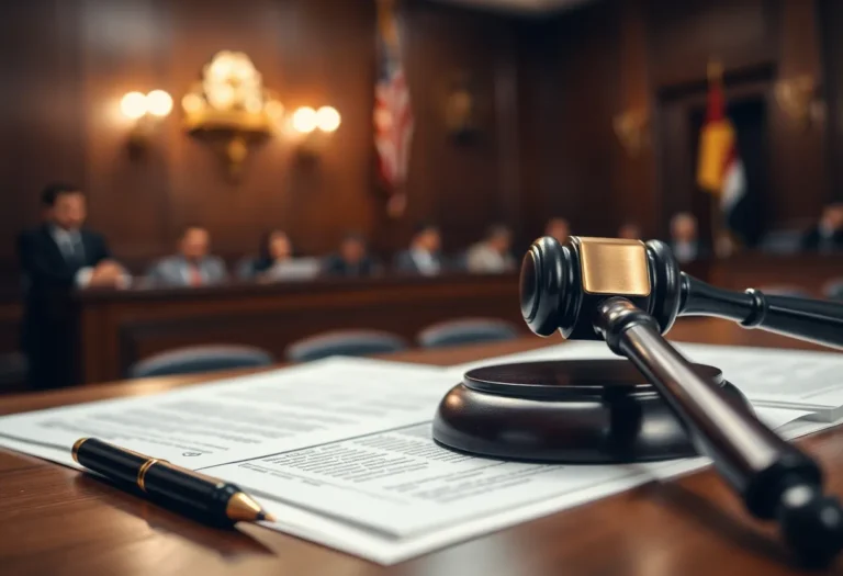 Courtroom scene representing legal charges against Blacc Zacc