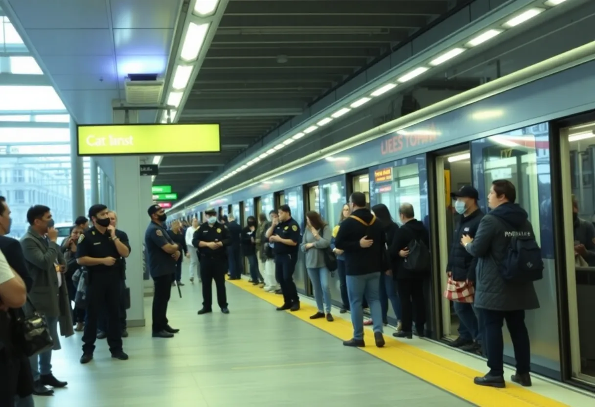 Police at Charlotte light rail station after recent stabbing