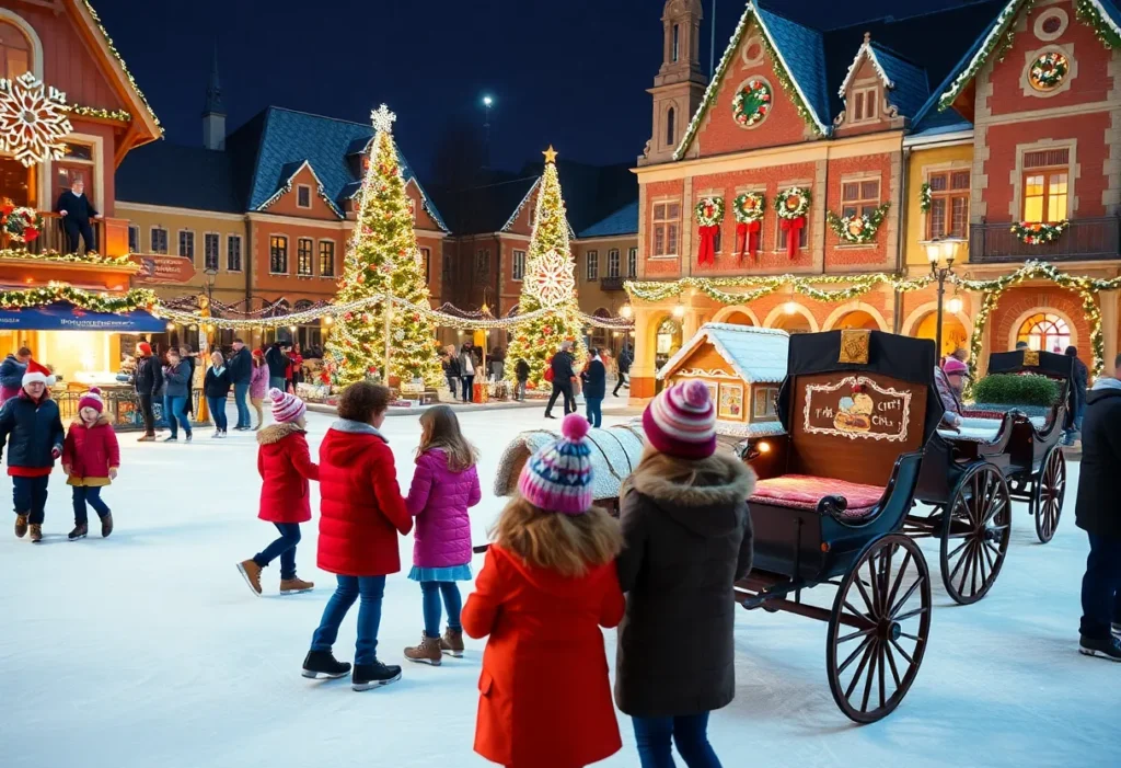 Families enjoying activities at ChristmasVille Festival in Rock Hill.