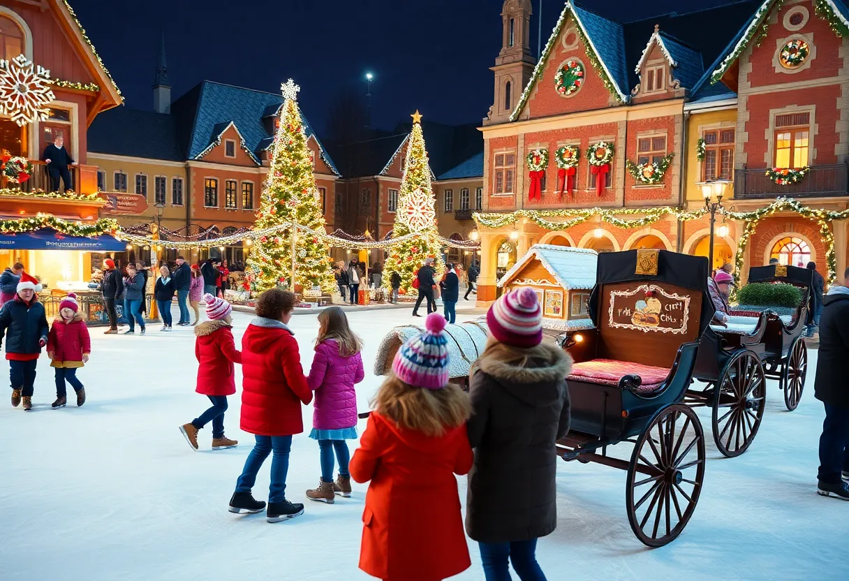 Families enjoying activities at ChristmasVille Festival in Rock Hill.