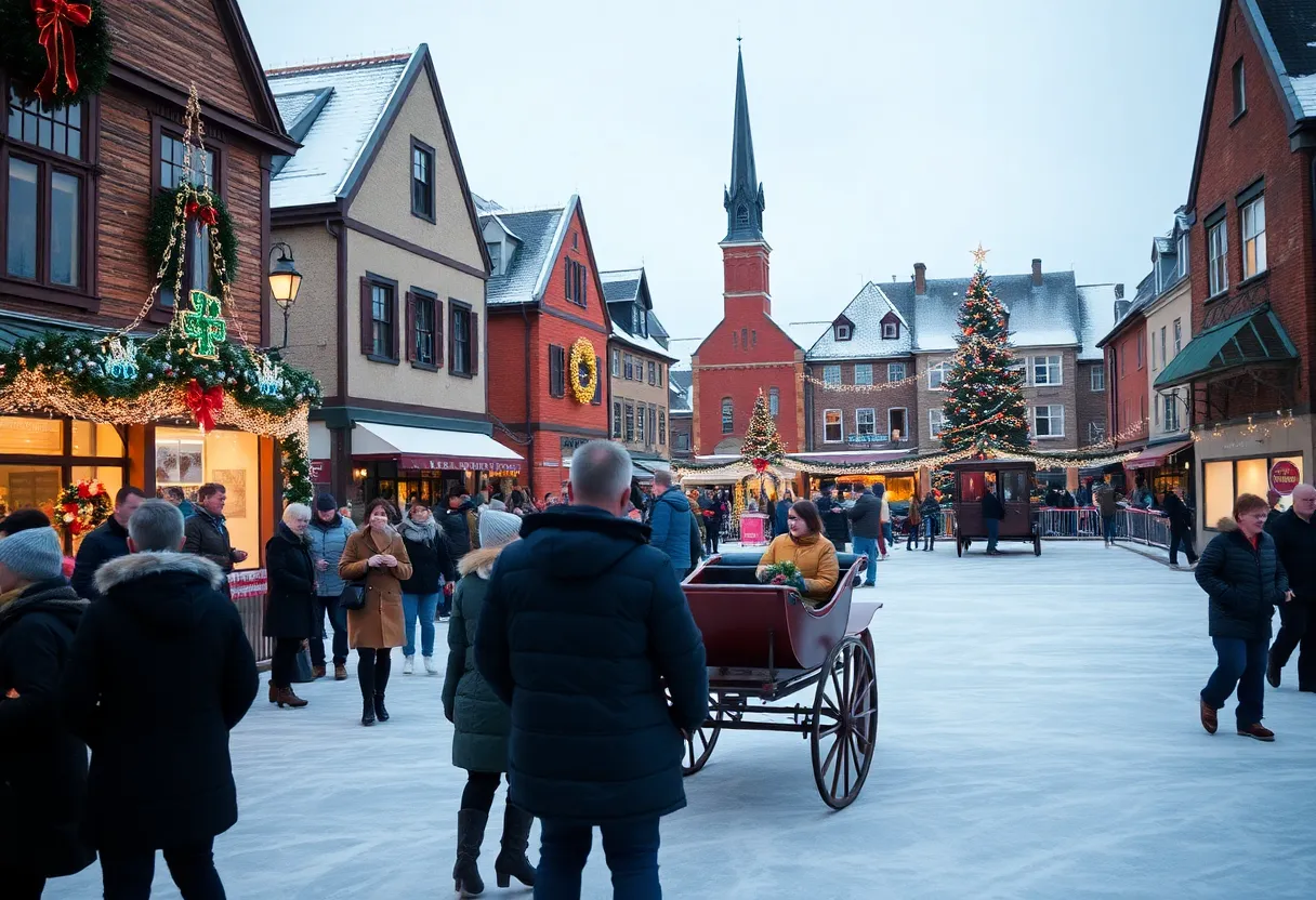 Festive winter scene from ChristmasVille in Rock Hill SC