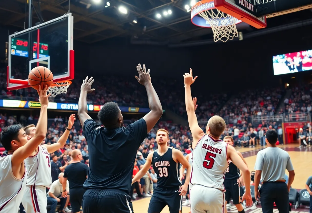 Clemson Tigers basketball team in action during a game