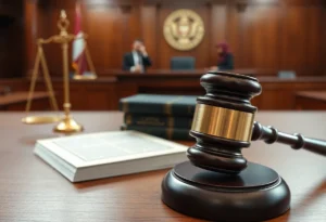 Symbolic representation of justice in a court setting