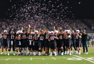 Folsom Bulldogs celebrating their state championship win.