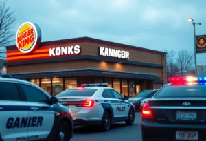 Police presence outside a Burger King after an armed robbery.