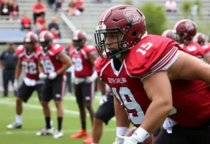 South Carolina Gamecocks football team during practice.