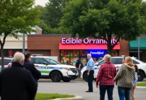 Police at the scene of the Mint Hill shooting during a custody exchange.