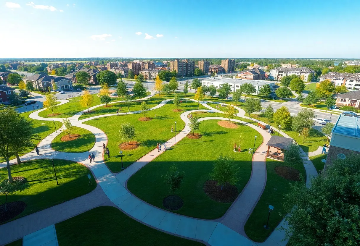 Conceptual image of a new downtown public park in York County